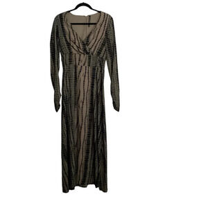 W118 by Walter Baker Maxi Dress Brown Tie-Dye Bohemian Unique  Women’s SZ M